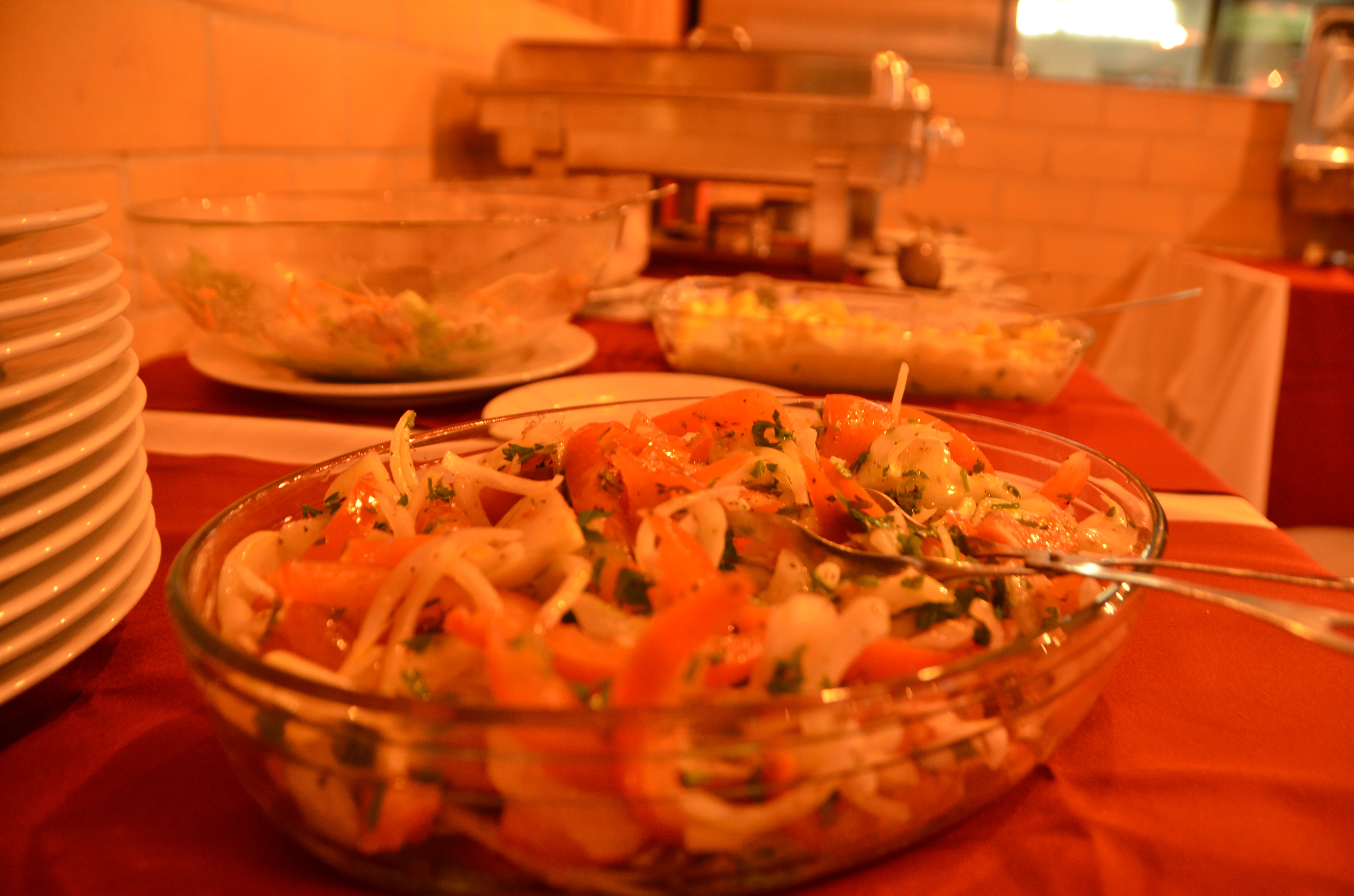 Mesa de sobremesas do buffet