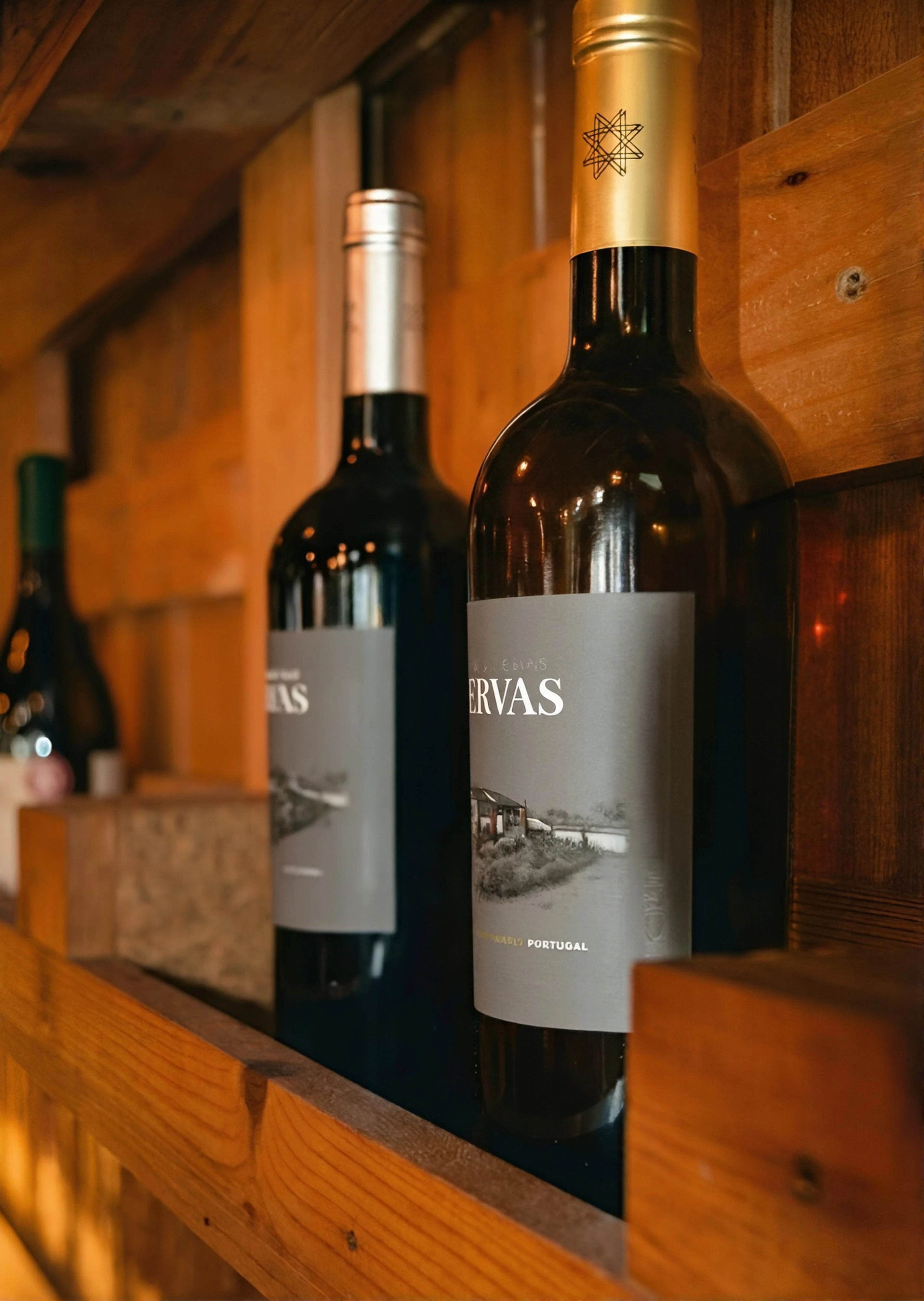 Garrafas de vinho selecionadas e cortes de carne nobres